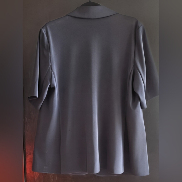 GRAVER By Susan Graver Short Sleeve Black Women's Blazer - Picture 2 of 7